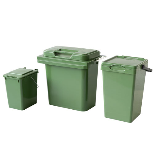 Sortierbehälter: 10 l Kompostbehälter & 40 l Trolley Funktion in grün